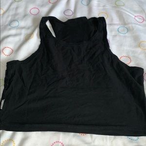 Black tank crop top
